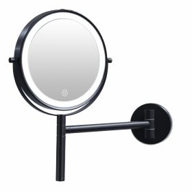 8 Inch 3 Colors LED Lighted, Wall Mounted Makeup Mirror, Double Sided 1X /10X HD Magnifying, 360¬∞ Swivel with Extension Arm, Bathroom Vanity Mirror(B (Color: as Pic)